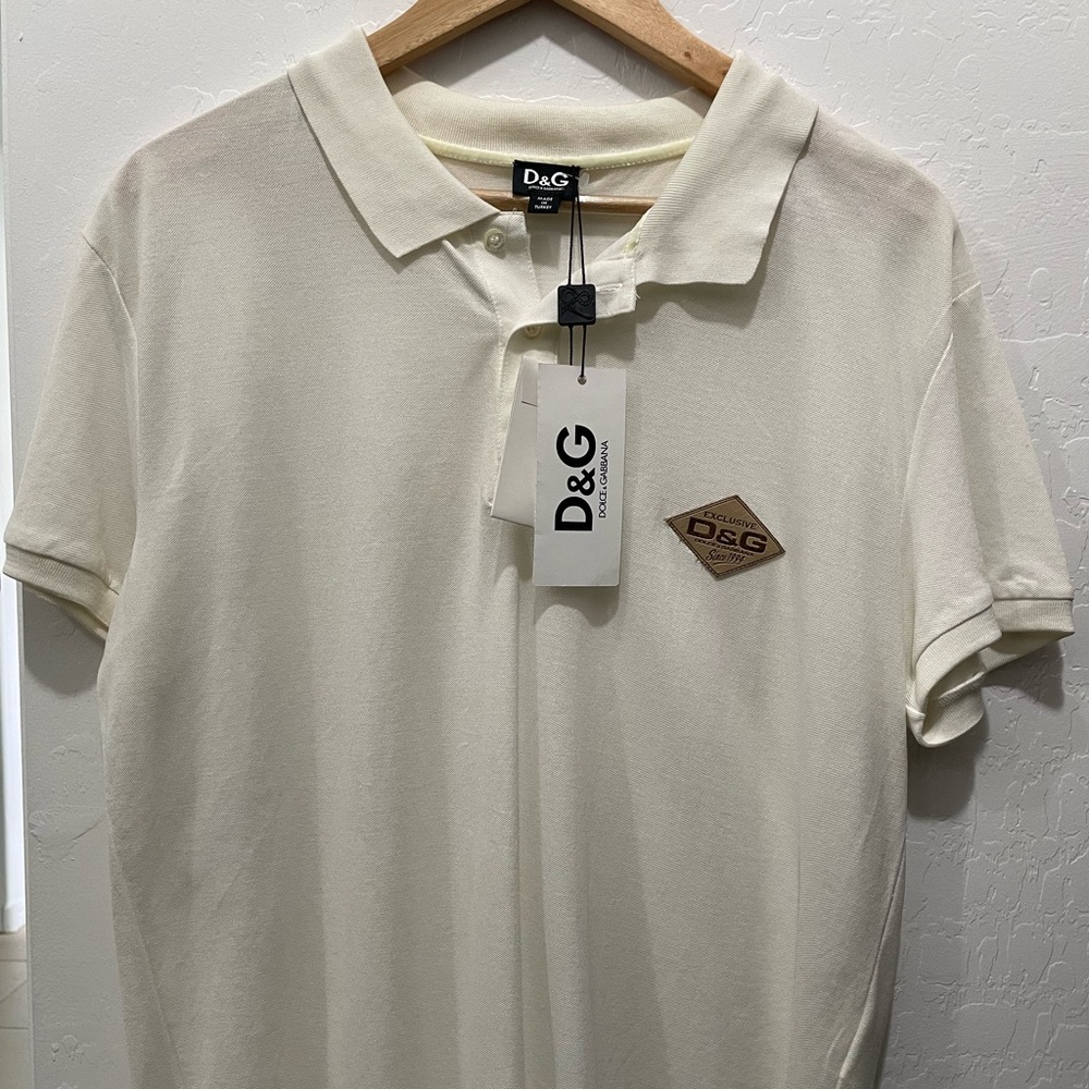 Dolce & Gabbana Men's Cream Polo Shirt - Picture 2 of 3